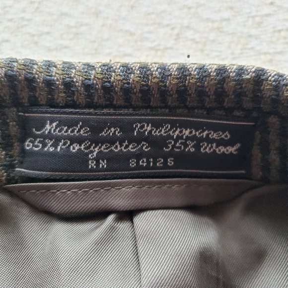 Palo Savino for Dillards 42R Taupe Check Sportcoat - Picture 5 of 8